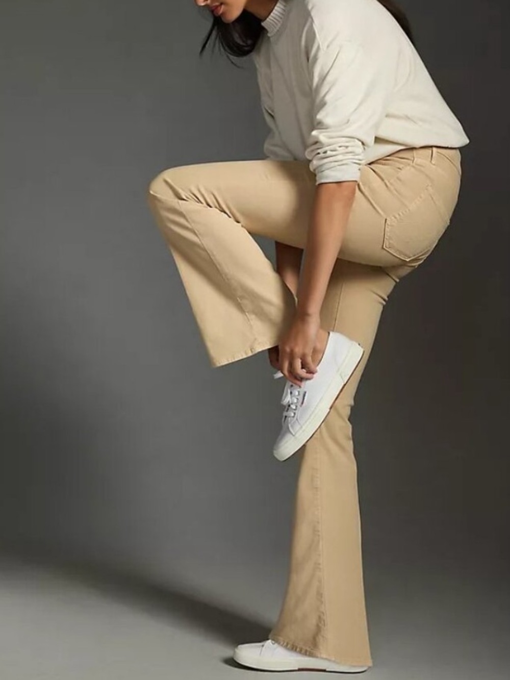 MOTHER The Weekender Flare Jeans in Chalk It Up Marzipan Sz 27 Closet Staple - Picture 3 of 16